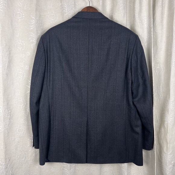 Lauren Ralph Lauren lambs wool blue chevron single-breasted blazer suit jacket - Picture 7 of 13